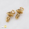 PAIR OF BURNISH MAGICAL MUSHROOM 316L SURGICAL STEEL EARRING